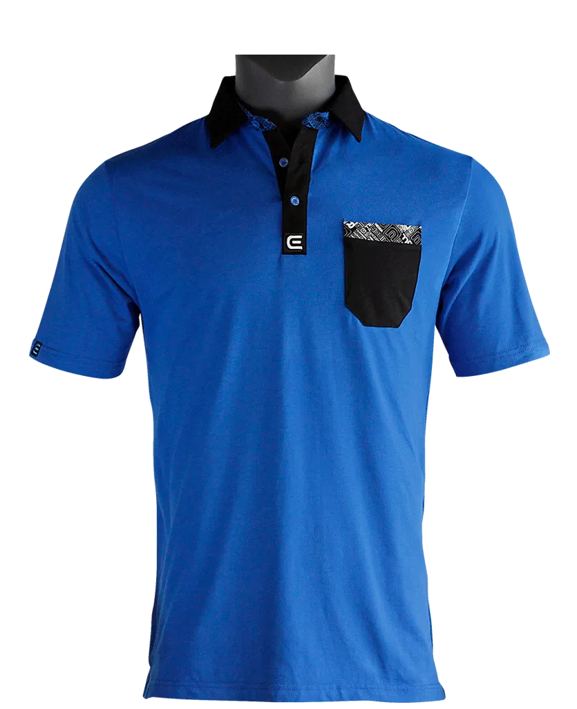 Rockwell Tri-Blend Pocket Polo - Blue