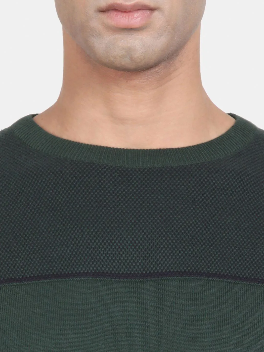 Round Neck Bottle Green Full Sleeve Pullover
