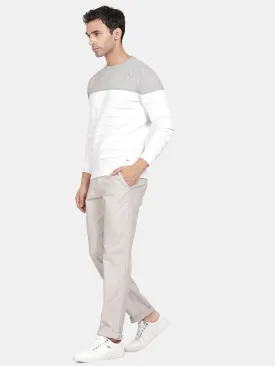Round Neck Broken White Full Sleeve Pullover