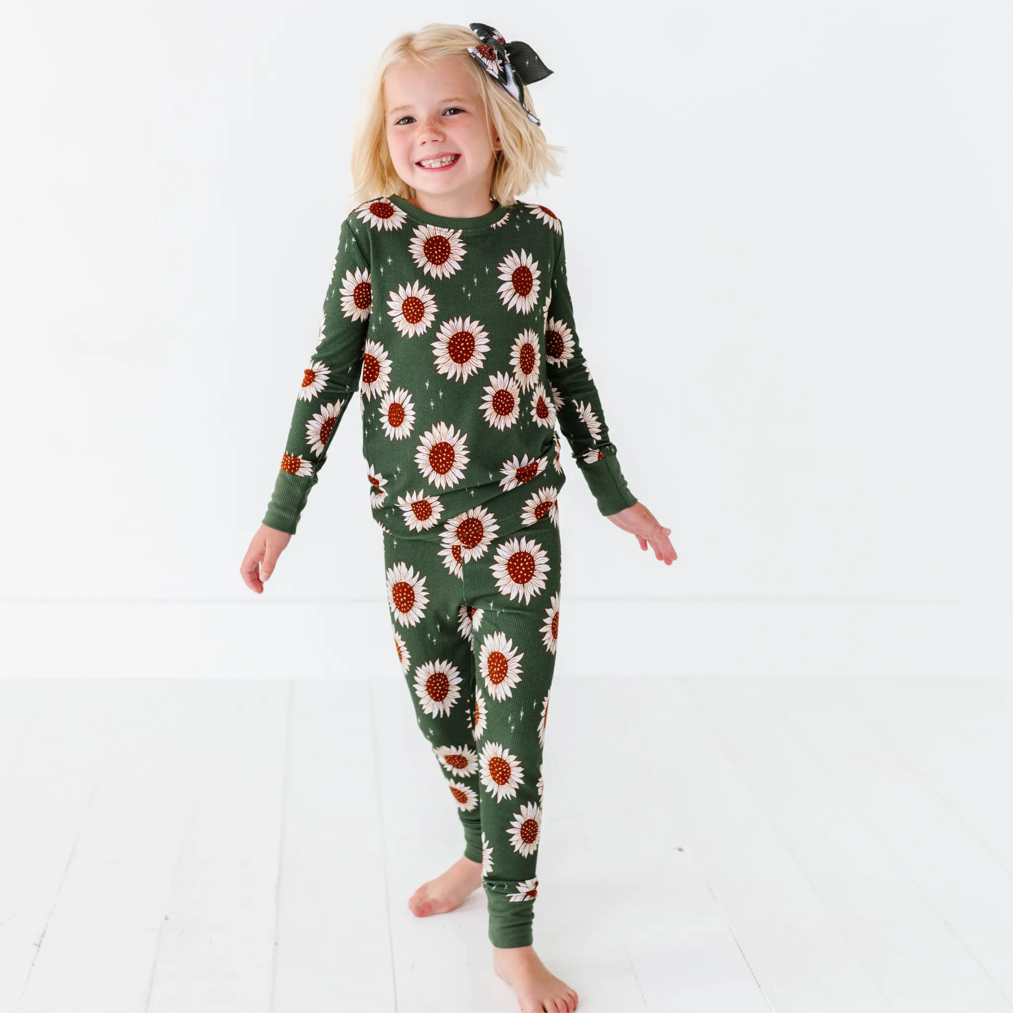 Rustic Blooms Ribbed Toddler/Big Kid Pajamas