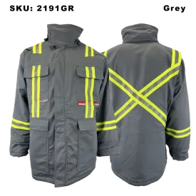 RWW Premium FR Grey Insulated Parkas w/ 2" CSA Striping