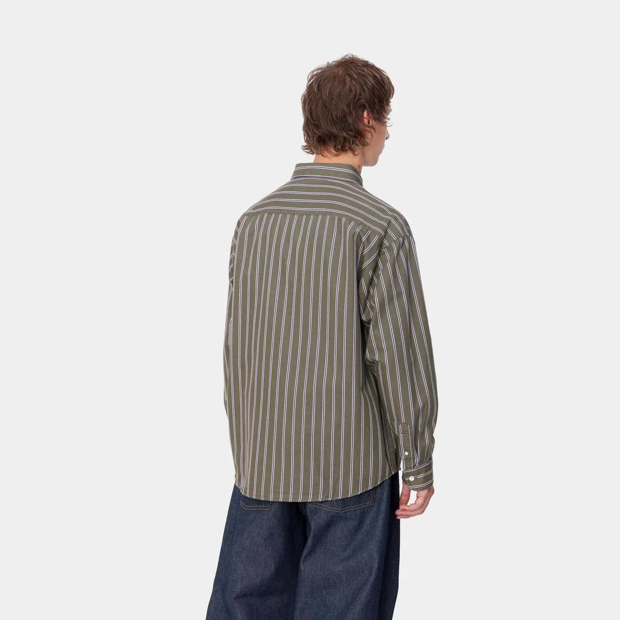 Signature Shirt | Office Green / Aura Betz Stripe (stone washed)
