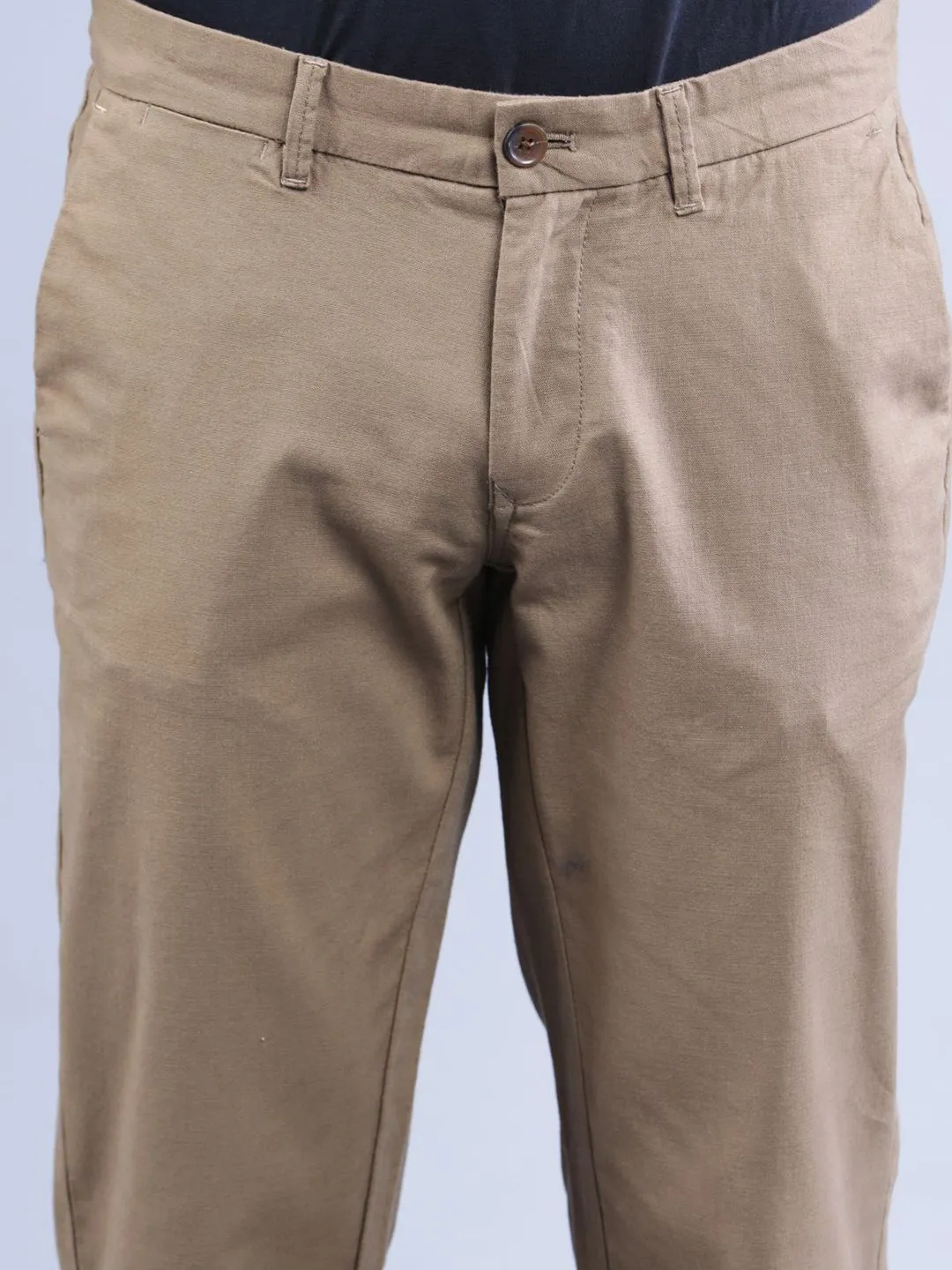 T-Base Men Khaki Solid Chinos