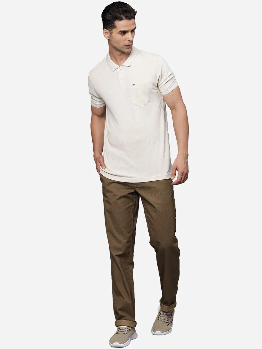 T-Base Men Mid-Rise  Straight Fit Chinos Trousers
