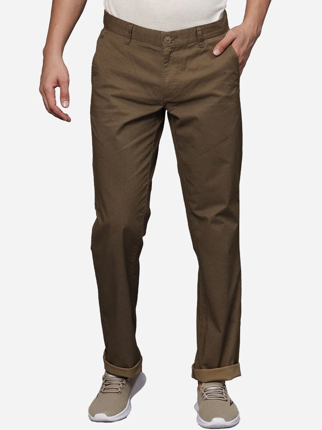 T-Base Men Mid-Rise  Straight Fit Chinos Trousers