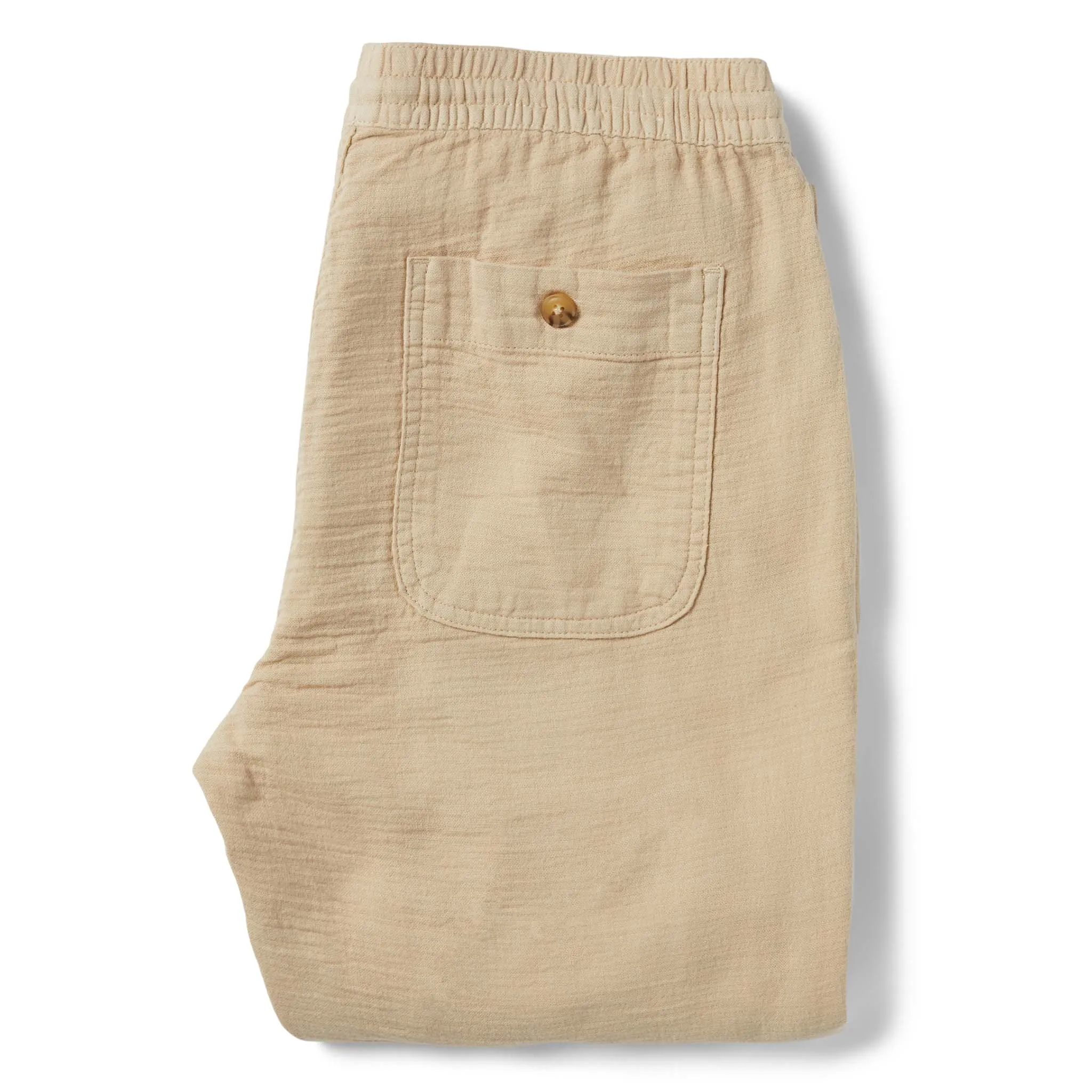 The Apres Pant in Khaki Double Cloth