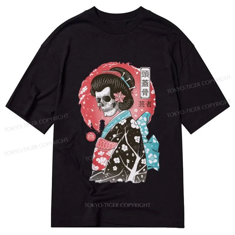 Tokyo-Tiger Geisha Skull Japanese Classic T-Shirt