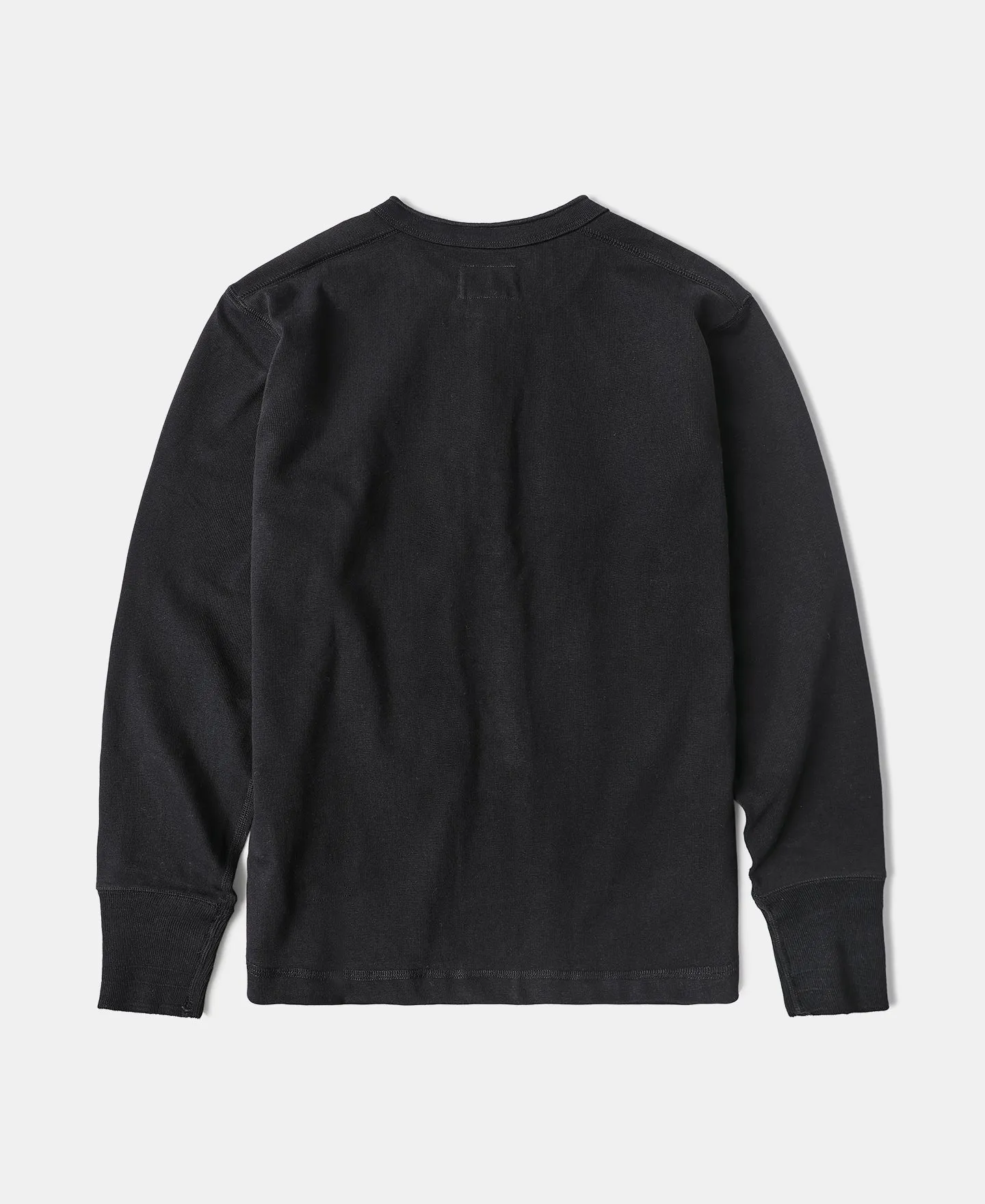 Vintage Long Sleeve Henley Shirt - Black