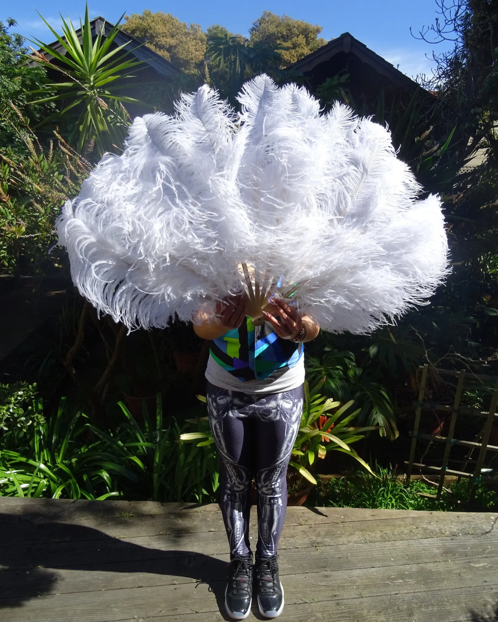 White Ostrich Feather Fans