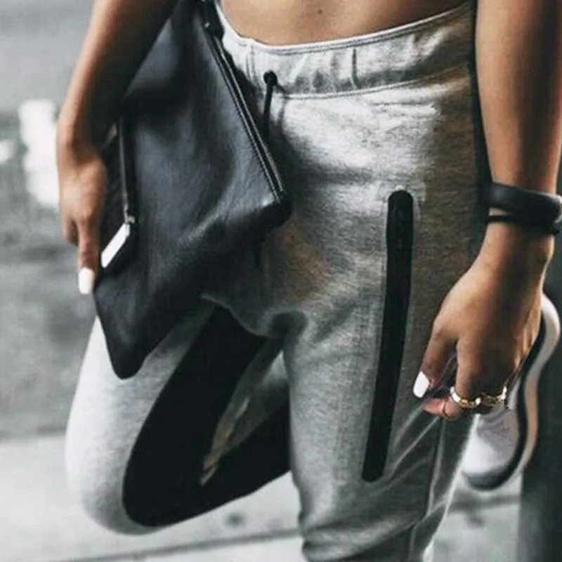 Women Grey insert fashion joggers pants
