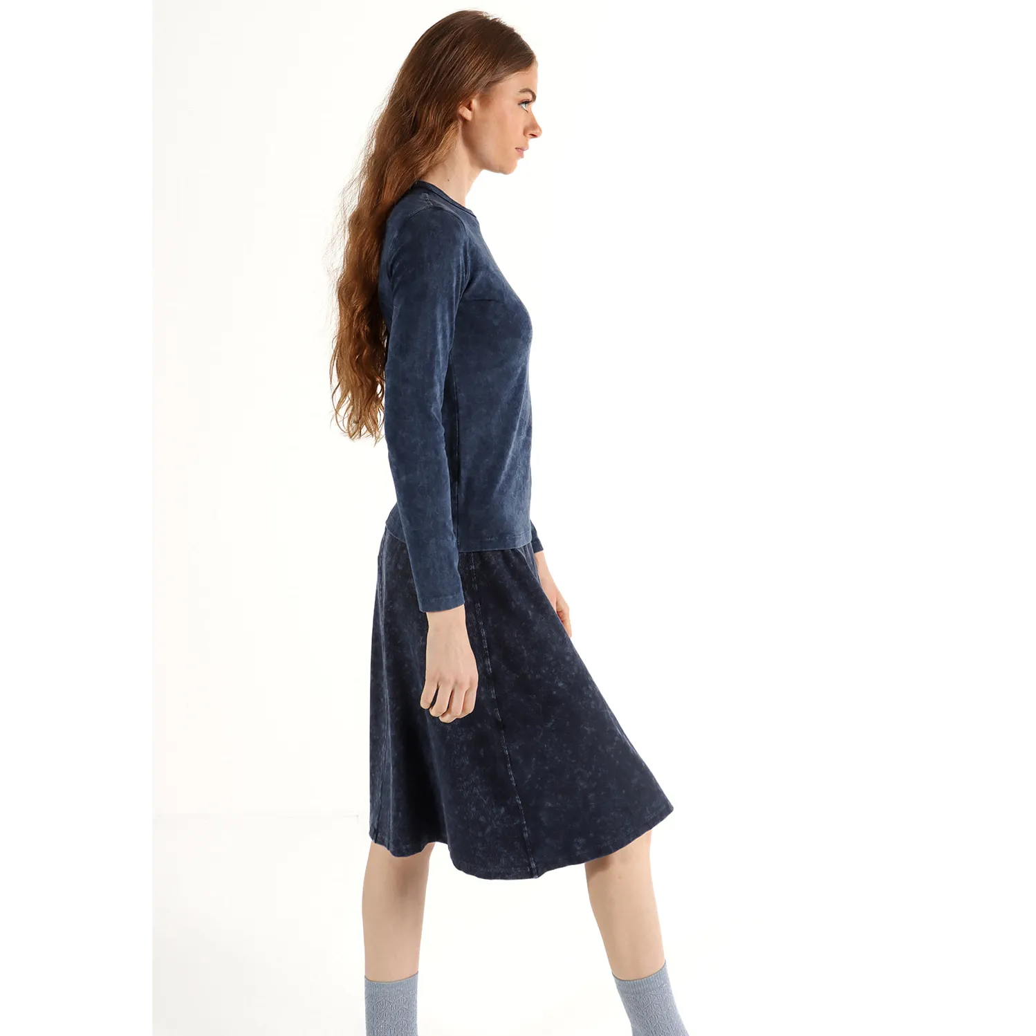 Women's Long Sleeve Stonewash Henley
